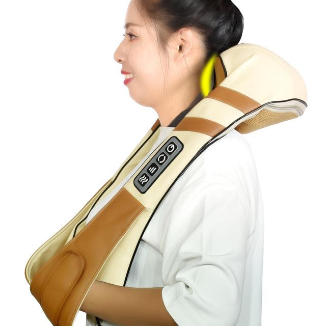 Electric Neck Roller Massager for Back Pain Shiatsu Infrared lamp Massage Pillow  Gua Sha Products Body Health Care Relaxation